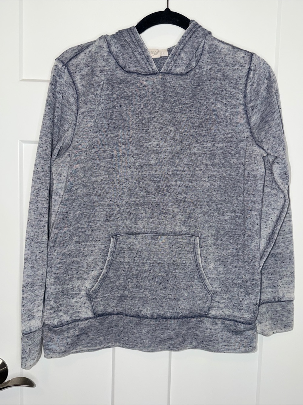 Forever21 Denim Blue Heathered Hoodie